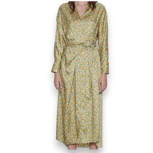 Zara floral long sleeve wrap dress